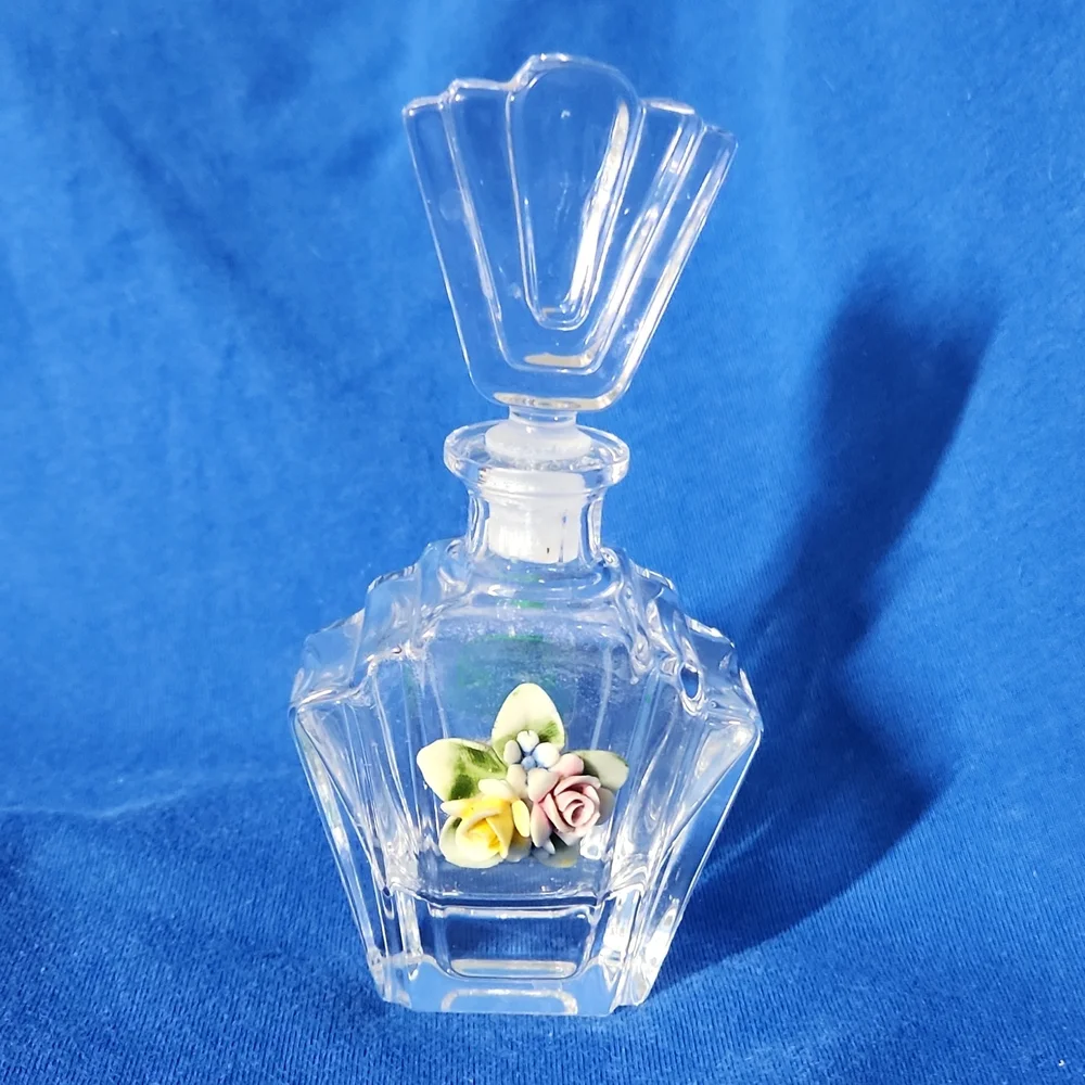 Vintage Italian Kristakolor Millefior 24% Leaded Crystal Vanity Bottle